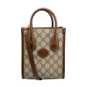 Gucci Shoulder Bag With Interlocking G Mini Tote Bag GG Supreme